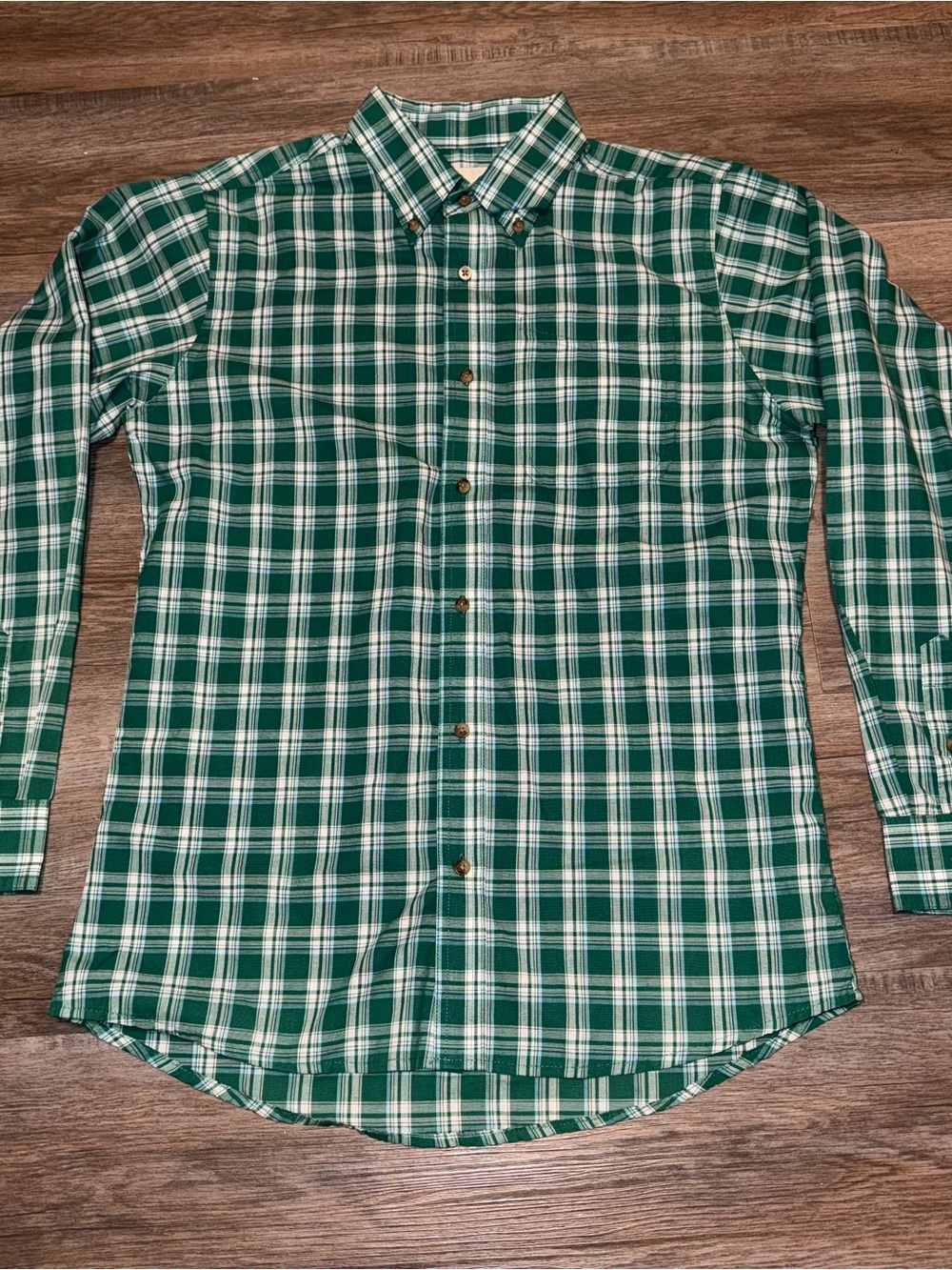Wrangler Riata Shirt Mens XLarge Plaid Long Sleeve ButtonDown Green Blue Pattern